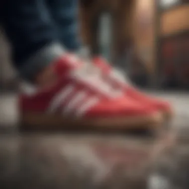 Group of skateboards and Adidas Busenitz Pro shoes reflecting skate culture