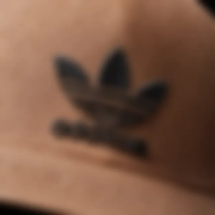 Close-up of a high-quality adidas hat's fabric and stitching, emphasizing craftsmanship