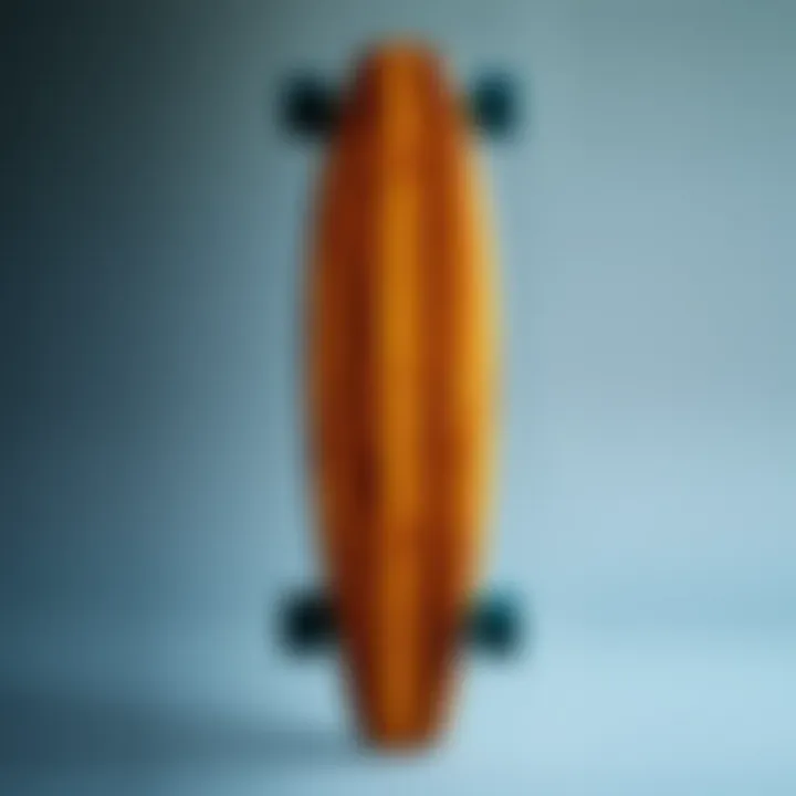 The elegant curves of the Arbor Axis Bamboo Longboard highlighting its unique design