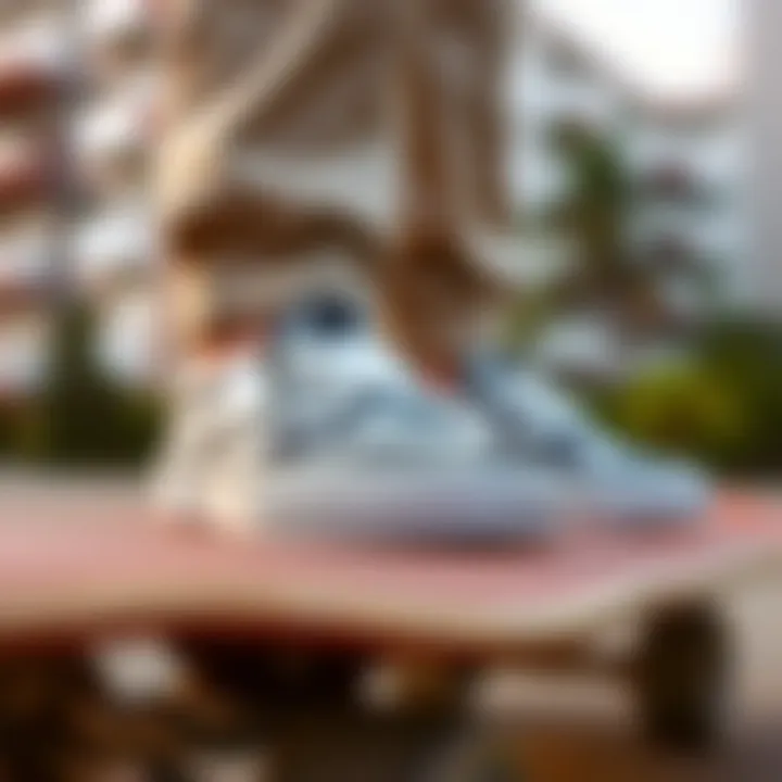 Stylish Bandana Vans Slip-Ons showcased on a skateboard