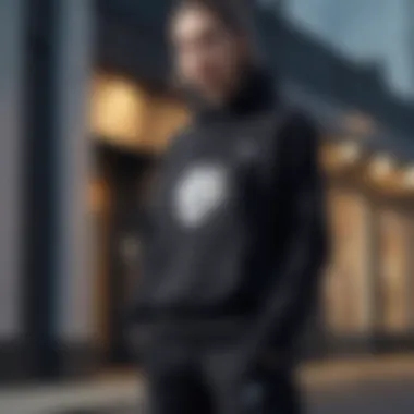 Fashionable outfit combination featuring the black Nike jumper in streetwear