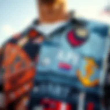 Close-up of unique designs on Bored Ape Yacht Club shirts