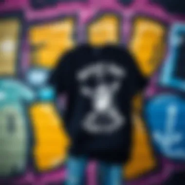 Stylish Bored Ape Yacht Club shirt displayed against colorful graffiti