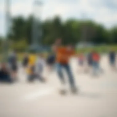 Skateboarding community at a local park