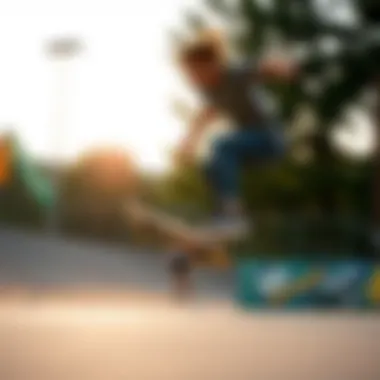 Dynamic movement captured in skateboarding