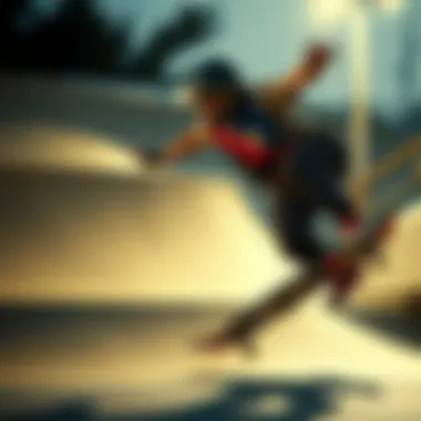 Skateboarder performing a slide trick