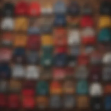 A collection of premium beanies displayed on a wooden surface, highlighting various colors and designs.