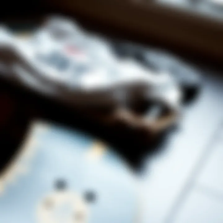 A close-up of skateboard deck with 3XL clothing laid over it