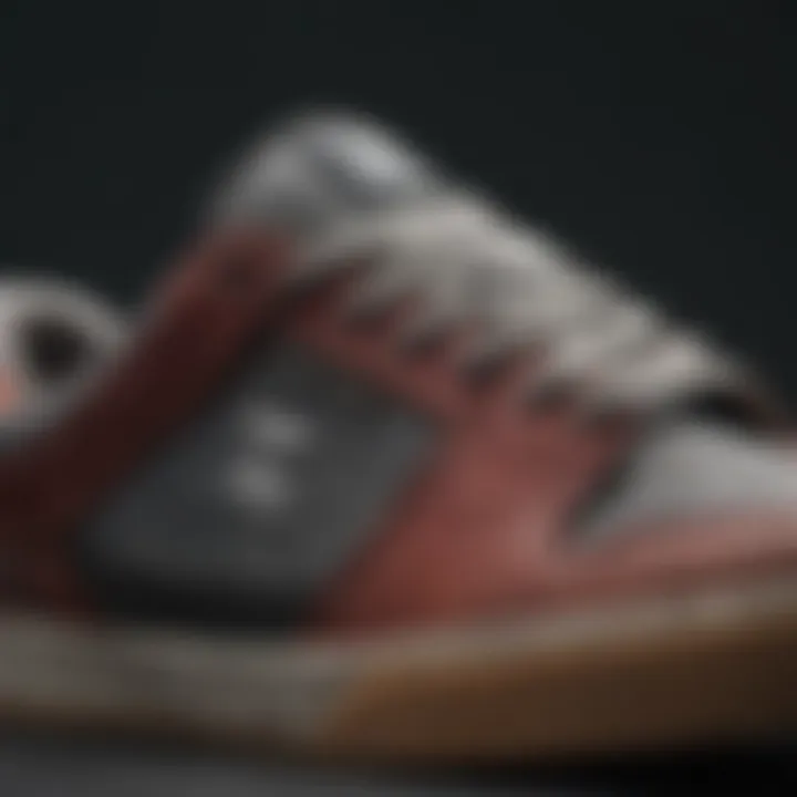 Close-up of Etnies shoes highlighting texture and materials