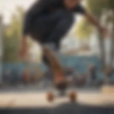 A skater demonstrating various tricks on a skateboard