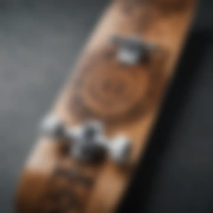 A personalized skateboard adorned with artistic graphics and custom artwork.