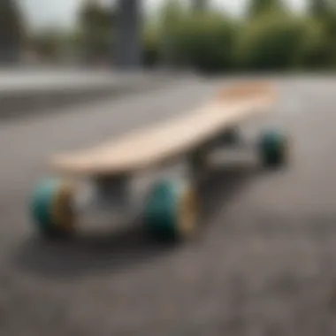 Detailed view of cruiser skateboard truck showcasing its design