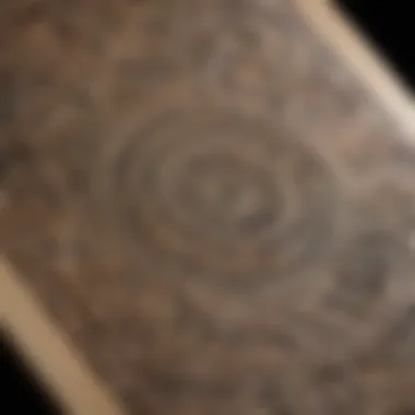 Intricate Design Details on Skateboard Decks Close-up of a skateboard deck showing intricate design details.