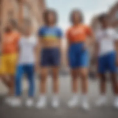 Group of diverse individuals showcasing adidas Pride collection