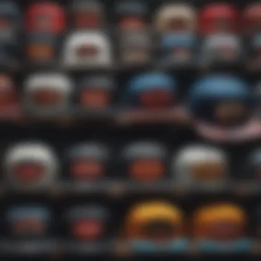 A collage of iconic snapback hats from various brands