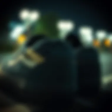 Close-up of black original Vans showcasing design details