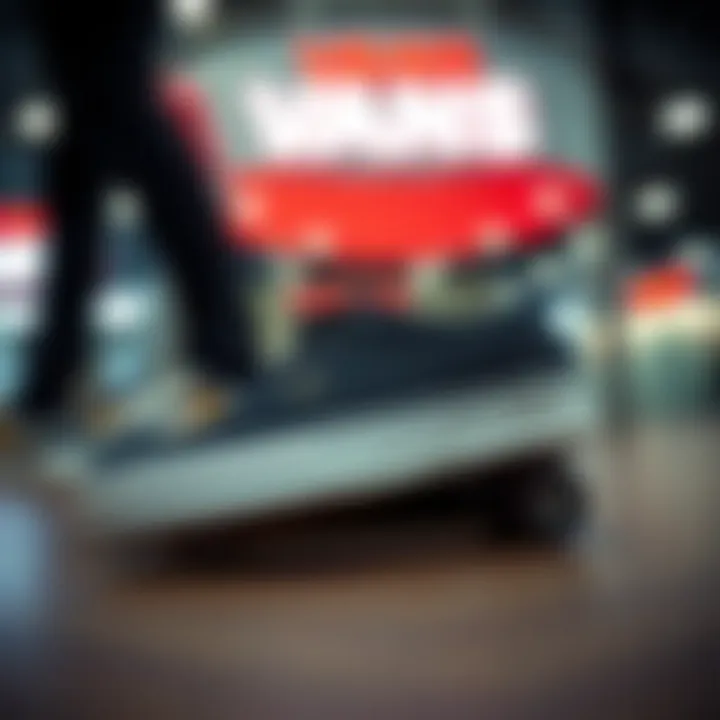 Black original Vans displayed in a trendy fashion setting