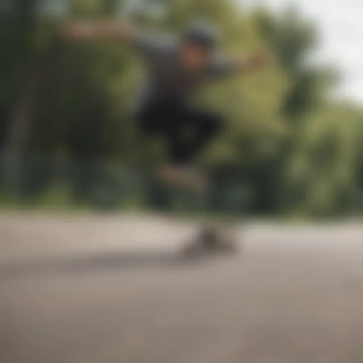 Skater performing tricks while using Bones bearings