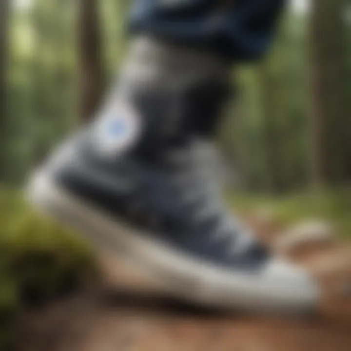 Close-up of Converse design elements suitable for hiking