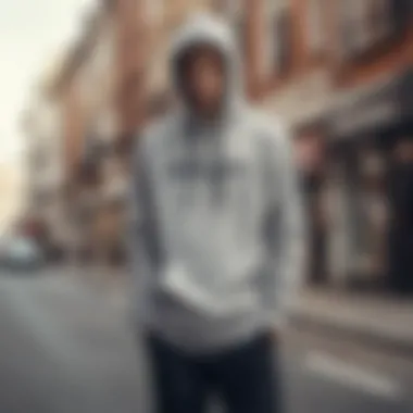 Skateboarder wearing a trendy hoodie in action