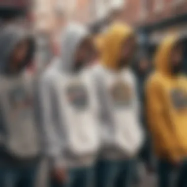 Group of teenagers showcasing different hoodie styles