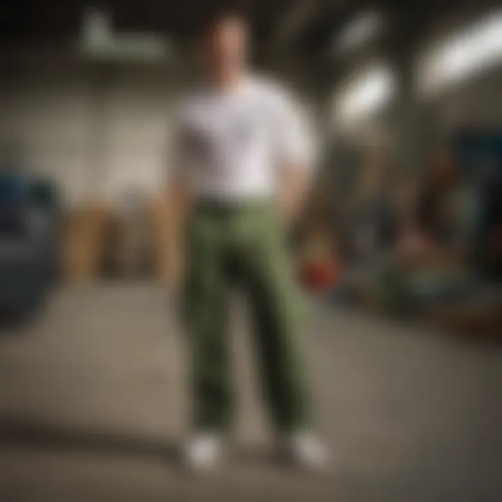 Fashion-forward look incorporating Dickies green cargo pants