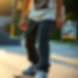 Stylish Dickies Youth Pants for Skateboarding Stylish Dickies youth pants with skateboard