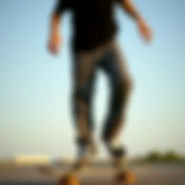 Young skater wearing Dickies pants