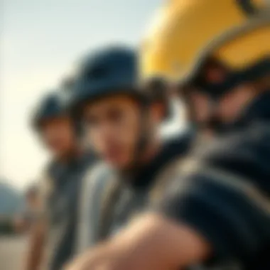 Embracing Safety in Skate Culture A group of skaters wearing helmets, embodying skate culture.