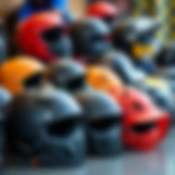 Variety of Skating Helmets Different types of skating helmets displayed together for comparison.