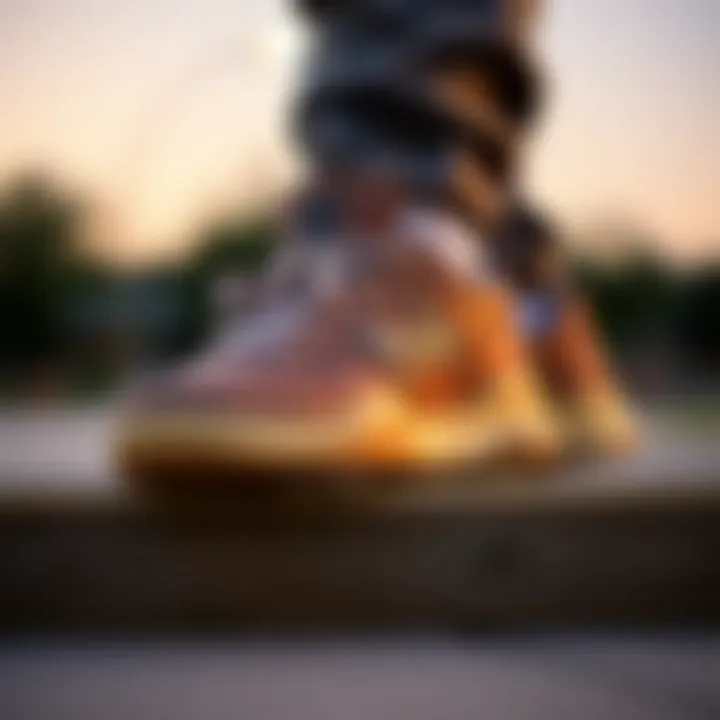 Skate shoes with fat tongues showcasing innovative design