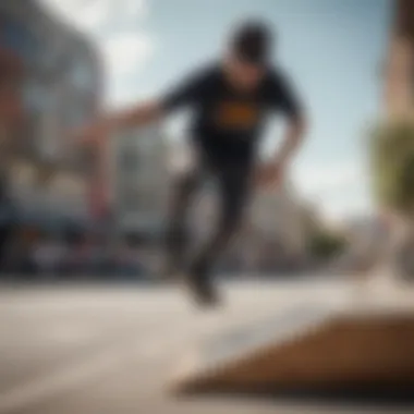 An enthusiast performing tricks with a finger skateboard on a mini ramp.