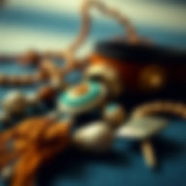 A close-up of handmade accessories that complement indie outfits.