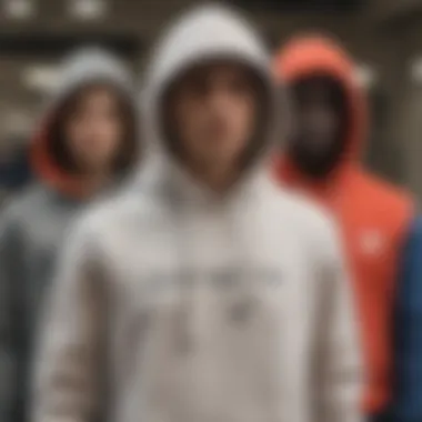 Various styling options for Lee hoodies displayed on mannequins.