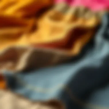 Material Matters: Fabrics of Loose Fitting Shorts Different fabric swatches of loose fitting shorts, illustrating the variety of materials used in skate culture.