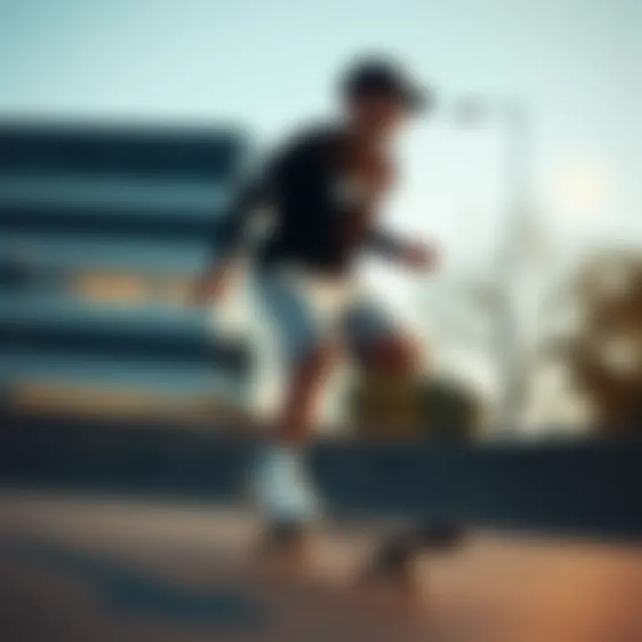 Skateboarder wearing Nike Tech Sweat Shorts in action