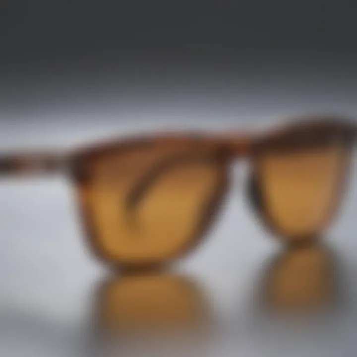 A close-up of Oakley Frogskins highlighting their unique design and craftsmanship.