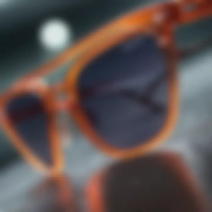 A vibrant display of trendy sunglasses that reflect current fashion