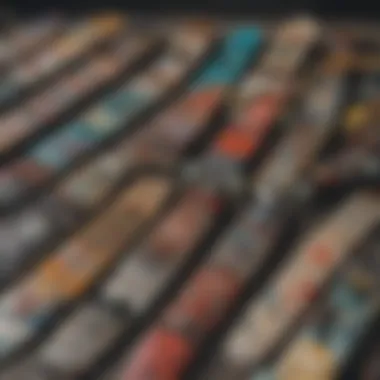 A collection of various skateboard brands displayed together