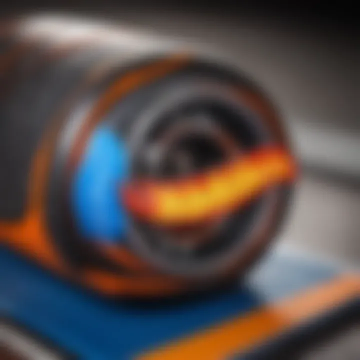 Close-up of Hot Wheels logo integrated into skate gear