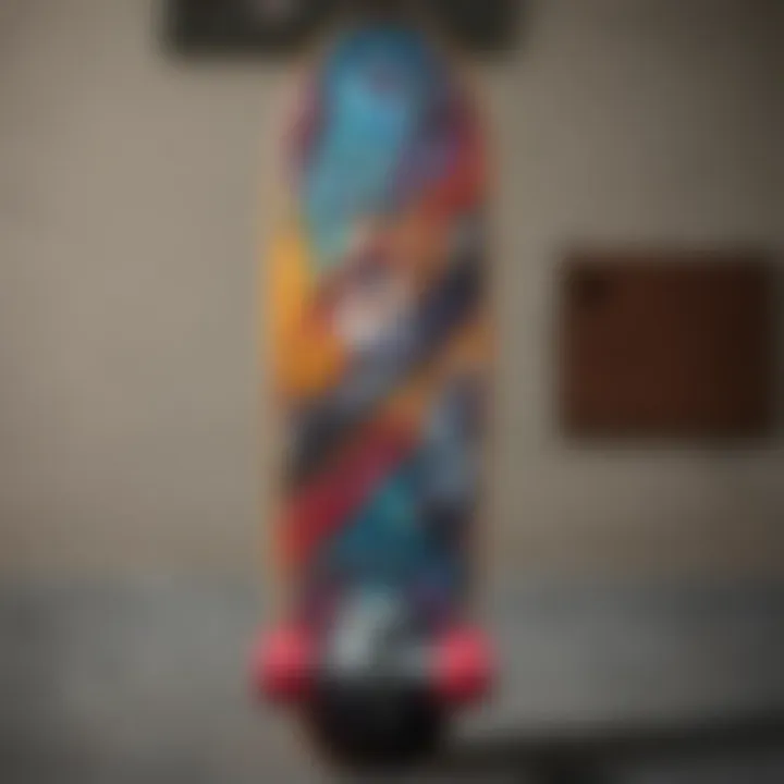 Artistic design of a limited edition skate deck featuring vibrant colors