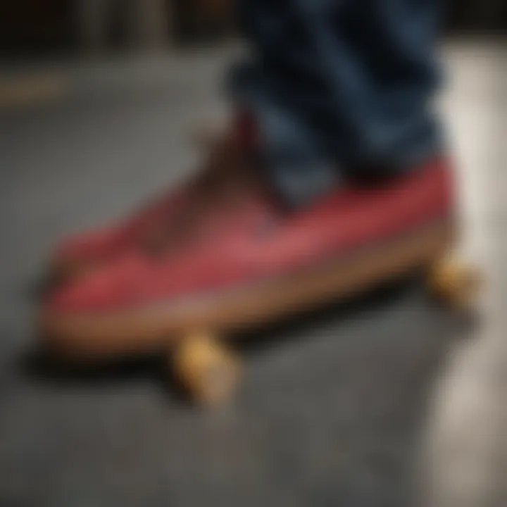 Close-up of a signature skateboard shoe model