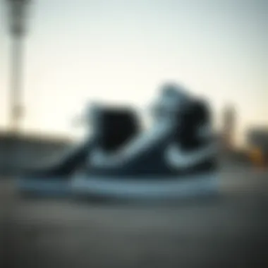 Artistic representation of Nike hi tops blending with urban culture