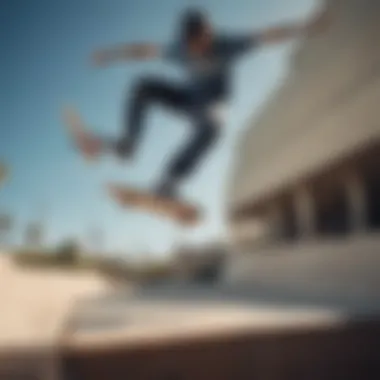 Stylish skateboarder wearing Nike SB Charge Mid Canvas during a trick