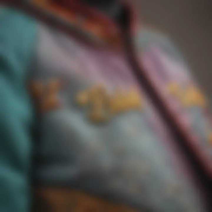 Close-up of Teddy Fresh jacket details and stitching