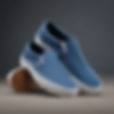 Vans Trek Slip-On in blue from the side showcasing its sleek design