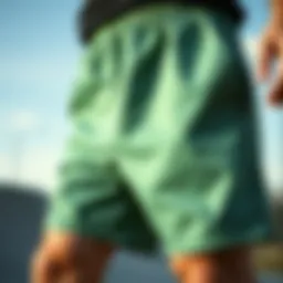 Close-up of Nike fabric shorts showcasing moisture-wicking technology