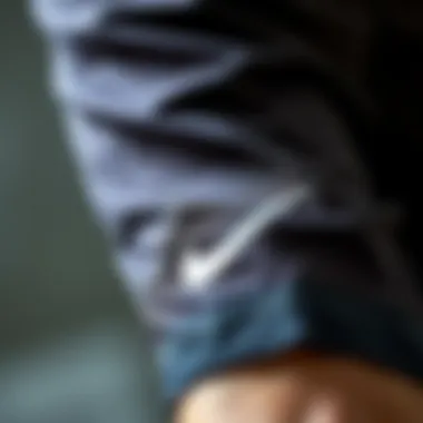 Detailed view of the stretch fabric used in Nike shorts