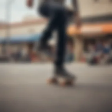 Skateboarder demonstrating the performance of Walmart skate shoes