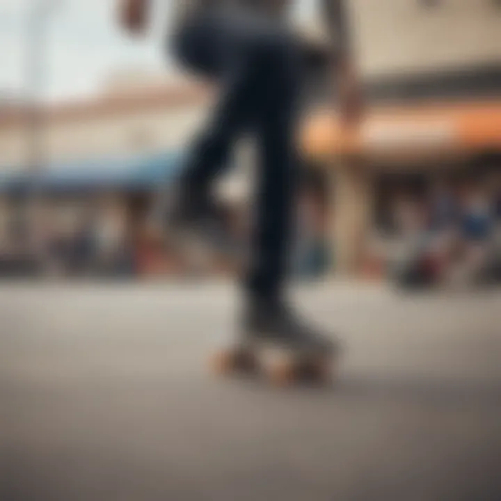 Skateboarder demonstrating the performance of Walmart skate shoes